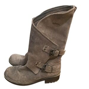 Coolway Alida Womens Brown Suede Buckle Moto Mid Calf Boots EU 39 US 8